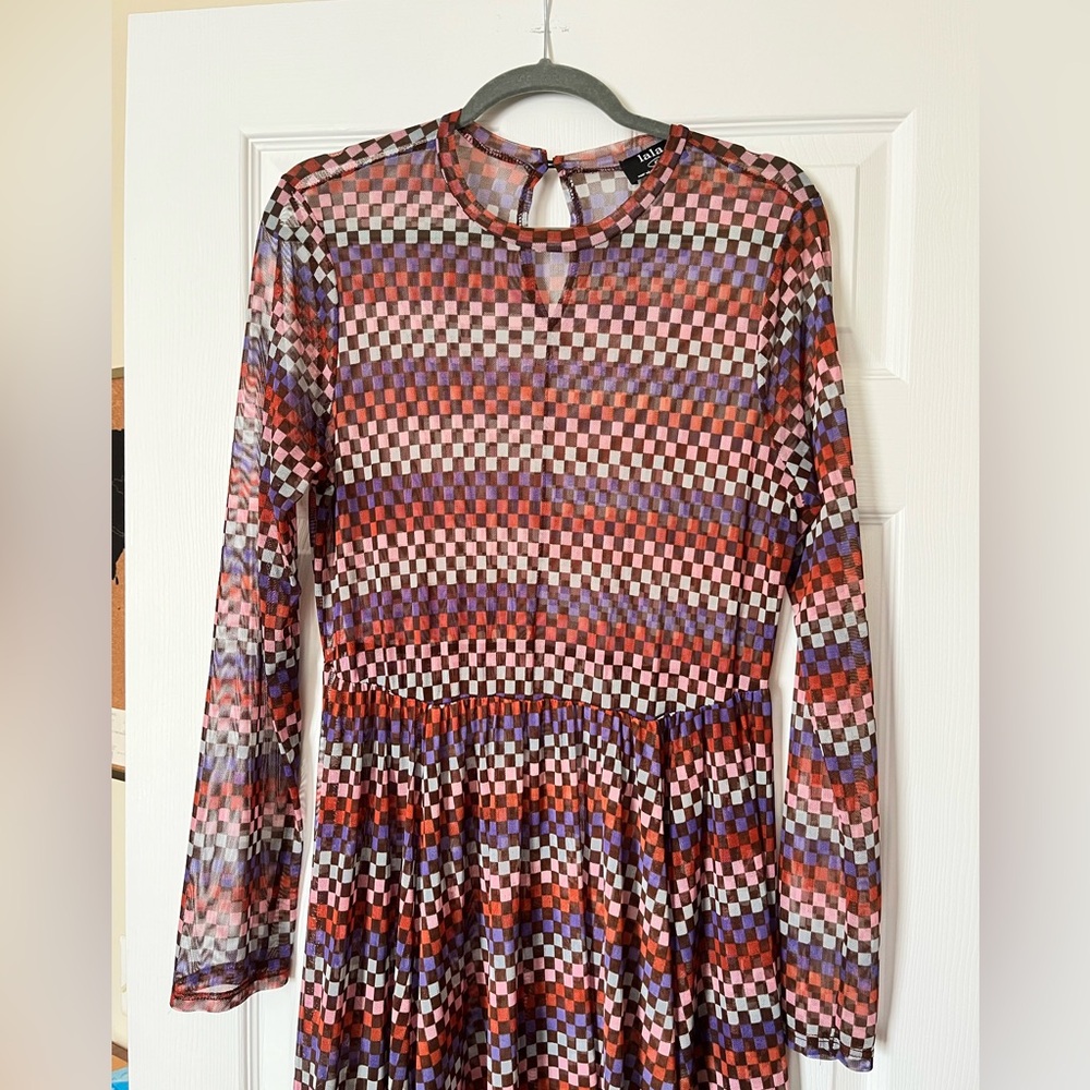 Dressed in lala multicolored checks maxi dress